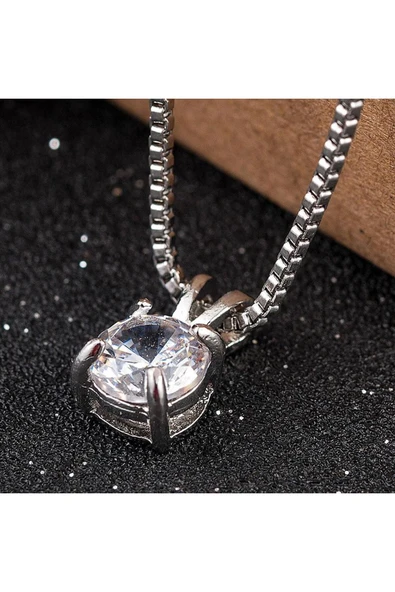 Kristal Taşlı Zincirli Kolye - Resim 5
