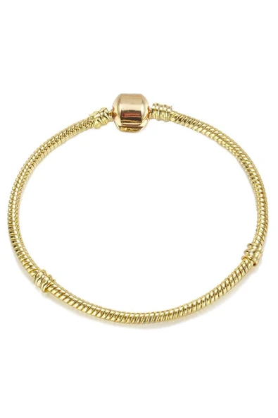 925 Ayar Cham Uyumlu Yılan Zincir Gümüş Üzeri Altın Kaplama Kadın Bileklik-gold ürün görseli 1