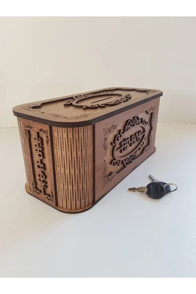 Tip Box Bahşiş Tip Kutusu Ahşap Kumbara Anahtarlı Kilitli Bahşiş Için Kumbara Bahşiş Kutusu ürün görseli 1