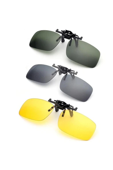 Polarize Güneş Gözlüğü Üzerine Takılabilir Araç Gece Görüş Gözlük - Resim 2