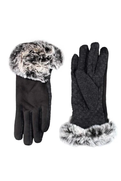 Kadın Eldiven Penye Dokunmatik Ekran Etrafı Tüylü Tasarım ürün görseli 1