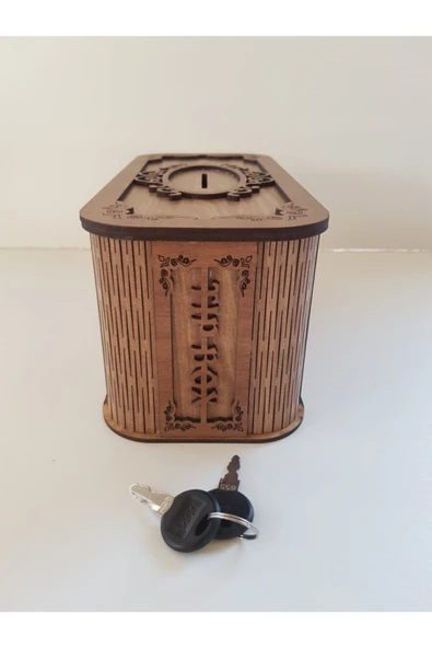 Tip Box Bahşiş Tip Kutusu Ahşap Kumbara Anahtarlı Kilitli Bahşiş Için Kumbara Bahşiş Kutusu - Resim 8