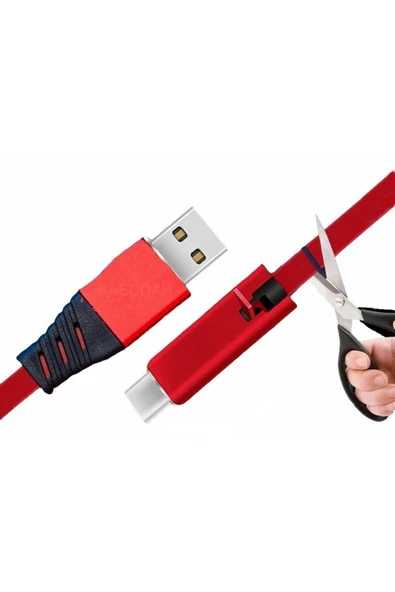 Apple iPhone 2.1A Yenilenebilir Kesilebilir USB Lightning Data ve Hızlı Şarj Kablosu ürün görseli 1