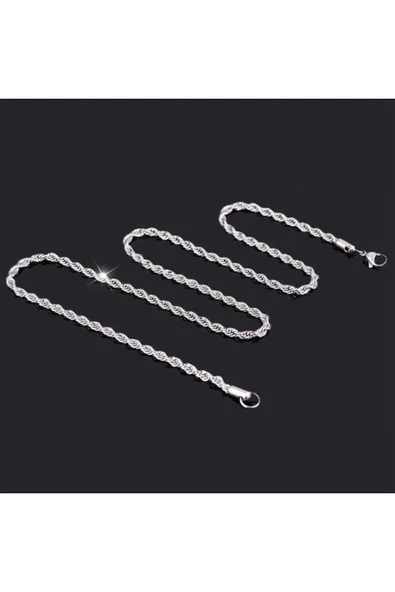 925 Ayar Gümüş Burgu Zincir Unisex Kadın Erkek Kolye - Resim 8