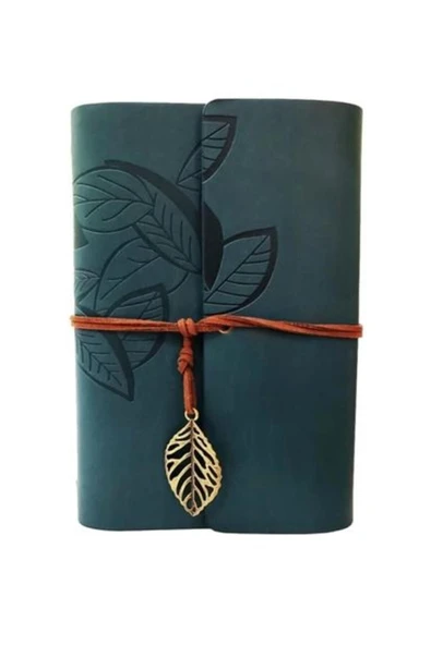 Kişiye Özel Isimli Yaprak Tasarımlı Deri Kapaklı Hatıra Günlük Anı Defteri ürün görseli 1