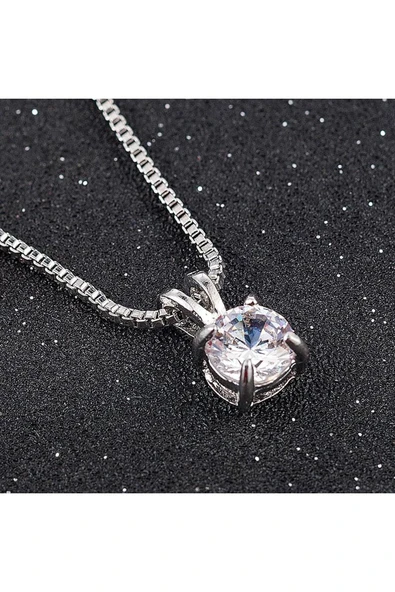 Kristal Taşlı Zincirli Kolye - Resim 4