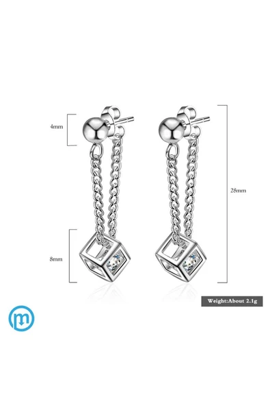 925 Ayar Gümüş Özel Tasarım Küp İçi Taşlı Küpe - Resim 2