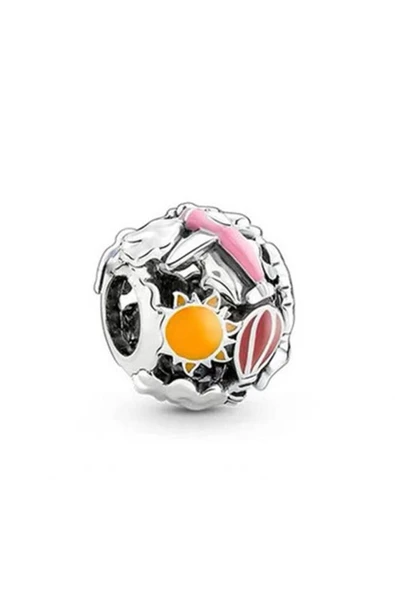 925 Ayar Gümüş Gökkuşağı, Gökyüzü Ve Seyahat Bileklik Uyumlu Charm ürün görseli 1