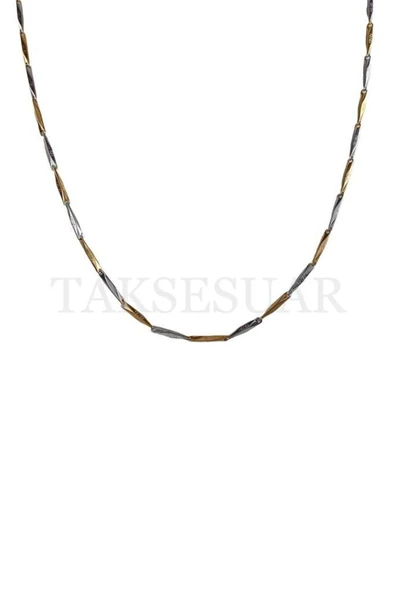 Labirent Desenli Üçgen Model Zincir Erkek Pazlanmaz Çelik Kolye ürün görseli 1