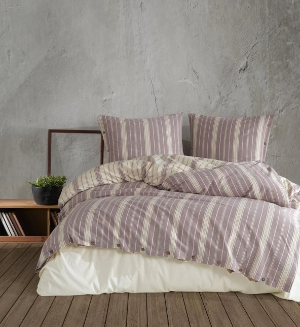 Clasy Butik Native Serisi Çift Kişilik Nevresim Takımı Pardus v1 Gülkurusu ürün görseli