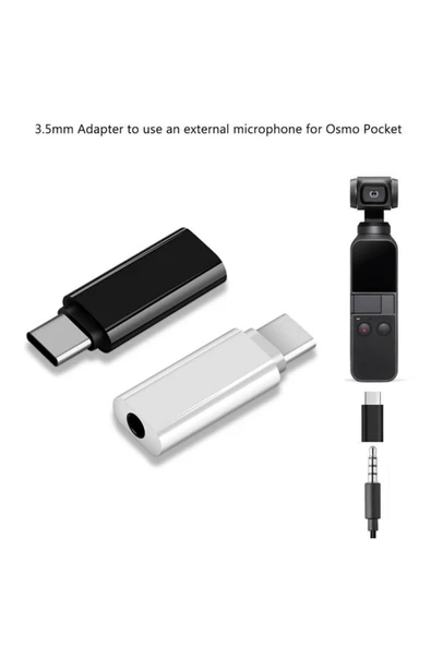 Dji Ozmo Pocket Telefon Uyumlu 3.5mm To Type C Mikrofon Adaptörü - Resim 3