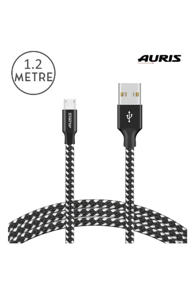 Auris Samsung Android Micro USB Data Destekli Hızlı Şarj Kablosu - Resim 2