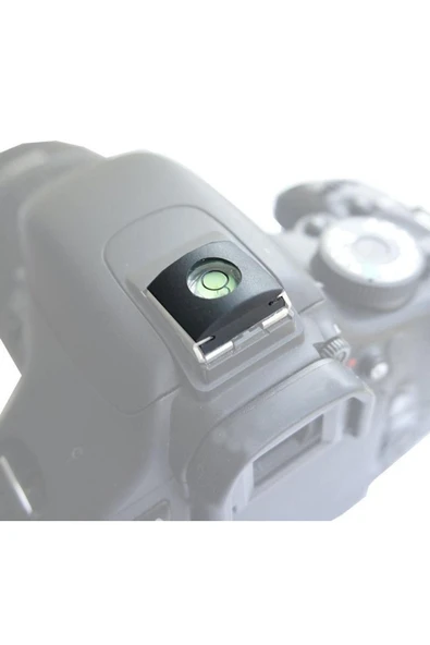 DSLR Ve SLR İçin Su Terazili Hot Shoe Flaş Kızağı Kapağı - Resim 2