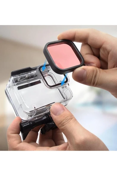 Gopro Hero 12 11 10 9 Için 60m Sualtı Su Geçirmez Kılıf Muhafaza Housing Ve Lens Filtresi - Resim 5