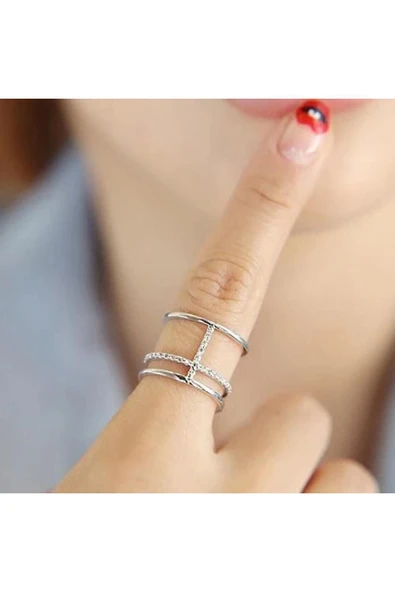 925 Ayar Gümüş Boyutlanabilir Kadın Yüzük ürün görseli 1