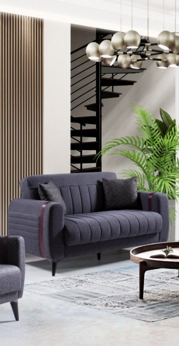 İPEK MOBİLYA Majör 2li Kanepe ( Koyu Gri ) - 7