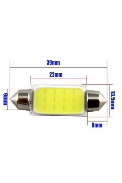 3 Adet 12 Çipli Led Sofit Ampul 39mm (ARAÇ IÇİ TAVAN AYDINLATMA AMPULÜ) - Resim 3