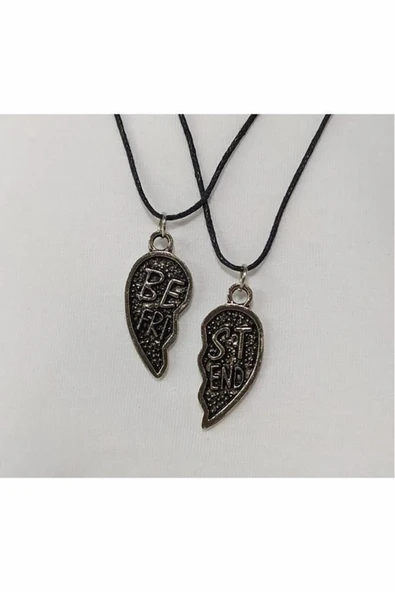 Best Friend 2li 2 En Iyi Arkadaş Deri İpli Kolye Arkadaşlık Kolyesi Arkadaşa Hediye ürün görseli 1