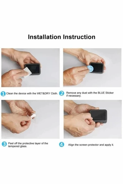 Gopro Hero 9/10/11/12 Tamperli 3 Parça Kırılmaz Cam Ekran Koruyucu - Resim 5