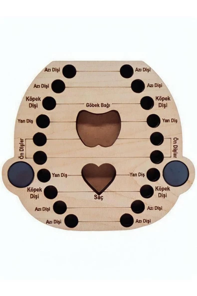 Erkek Ahşap Bebek Yüzlü Diş Albümü Saklama Anı Kutusu Ve Parmak Dil Temizleyici Diş Kaşıyıcı Fırça - Resim 5