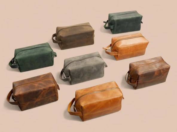 Hakiki Deri Organizer Çanta – Kişisel Bakım, Atölye, Hobi ve Seyahat Düzenleyici - Resim 4