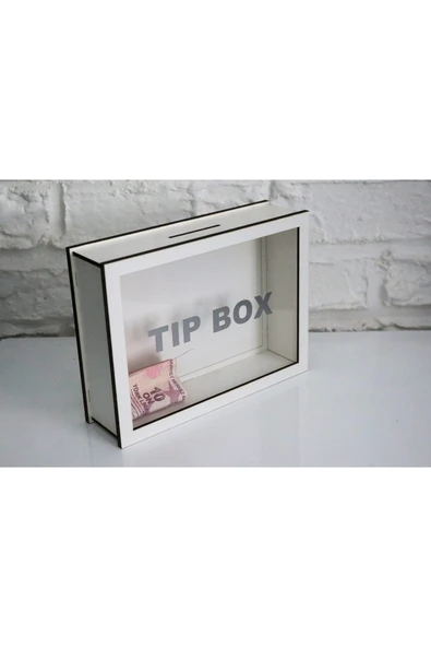 Ahşap Özel Yapım Beyaz Tıp Box- Kumbara - Resim 3