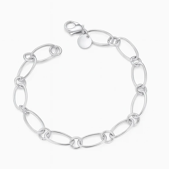 925 Ayar Gümüş Kadın Yunus Figürlü Bileklik – Zarif Hediyelik Takı - Resim 3