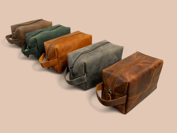 Hakiki Deri Organizer Çanta – Kişisel Bakım, Atölye, Hobi ve Seyahat Düzenleyici ürün görseli 1