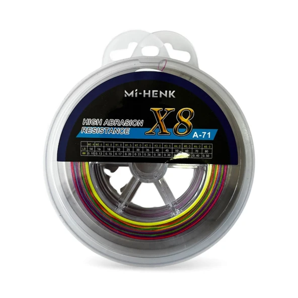 Mi-Henk 8X 300m Multicolor İp - Örgü Misina  2.0 pe 0,23 mm 13,6 kg - Resim 2