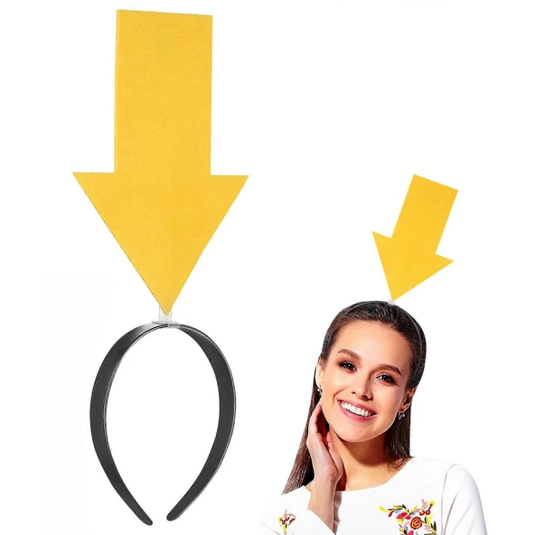 Kişiselleştirilebilir Ok Taç – Üzerine Yazı Yazılabilen Parti Tacı Sarı Renk - Resim 2