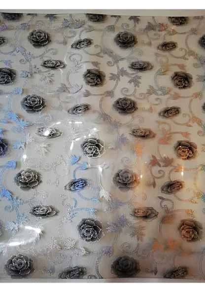 Şeffaf Masa Örtüsü 1,7 Mm 80 Cm X 160 Cm Kalın Desenli Pvc Kayma-Şeffaf-80 X 160 ürün görseli 1
