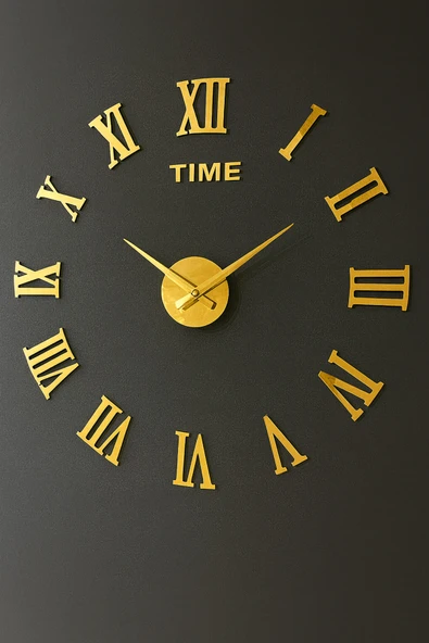 3D Roma Rakamlı Duvar Saati Gümüş Silver Modern Dekoratif Sessiz Akar Mekanizma ürün görseli 1