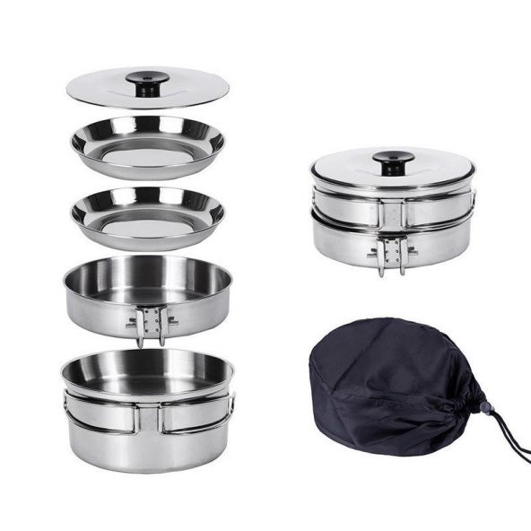 KINGCAMP BACKPACKER III SILVER YEMEK SET (2 KISI) - 2