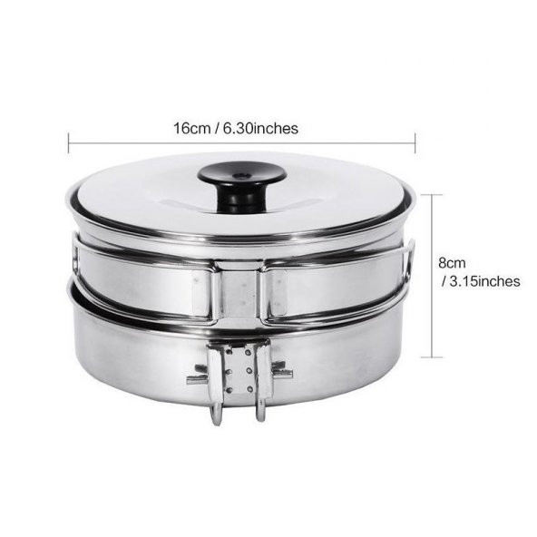 KINGCAMP BACKPACKER III SILVER YEMEK SET (2 KISI) - 12