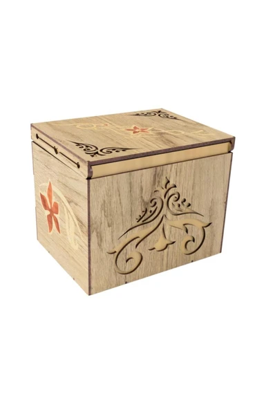 El Yapımı Ahşap Aynalı Çekmeceli Makyaj Kozmetik Takı Mücevher Düzenleyici Çok Amaçlı Organizer - Resim 3