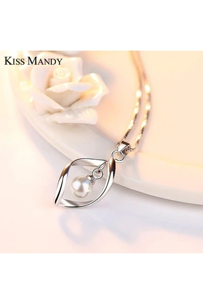 925 Ayar Inci Taşlı Gümüş Kolye Sevgiliye Hediyelik - Resim 4