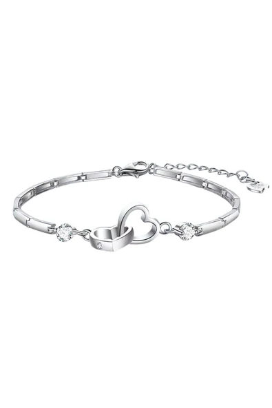 925 Ayar Gümüş Boyu Ayarlanabilir Kübik Zirkon Taşlı Çift Kalp Bileklik Sevgililer Günü Hediyelik - Resim 7
