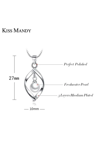 925 Ayar Inci Taşlı Gümüş Kolye Sevgiliye Hediyelik - Resim 5