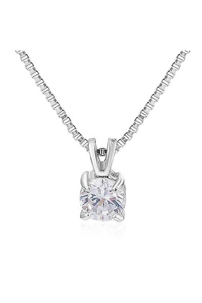 925 Ayar Gümüş Kristal Taşlı Zincirli Kolye | Şık ve Zarif Kadın Kolye Modeli - Resim 7