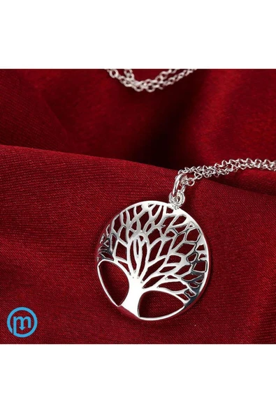 925 Ayar Gümüş Hayat Ağacı Figürlü Kolye Hediyelik - Resim 4