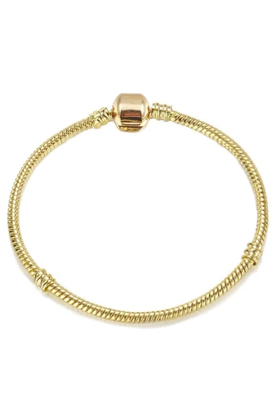 925 Ayar Cham Uyumlu Yılan Zincir Gümüş Üzeri Altın Kaplama Kadın Bileklik-gold ürün görseli 1