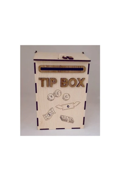 Ahşap Posta Kutusu Tip Box Bahşiş Kutusu Tipbox Kumbara - Resim 2