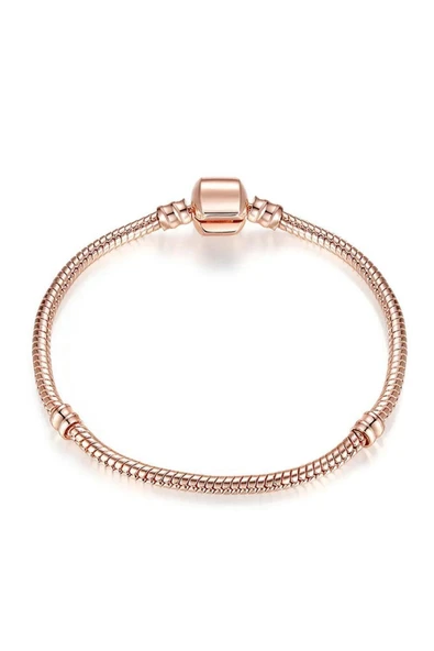 925 Ayar Cham Uyumlu Yılan Zincir Gümüş Üzeri Altın Kaplama Kadın Bileklik-rose Gold ürün görseli 1