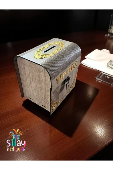 Ahşap Aynalı Pleksili Tip Box Kumbara Ve Bahşiş Kutusu Tipbox - Resim 2