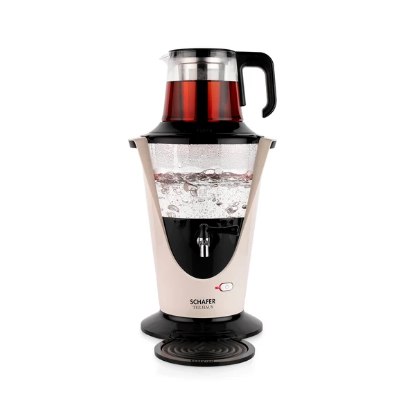 Schafer Tee Haus Yeni Nesil Elektrikli Cam Semaver-Krem ürün görseli 1