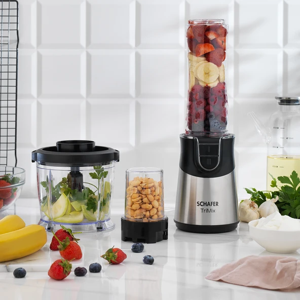 Schafer TriMix 3 ü 1 Arada Blender Set-Inox - Resim 4