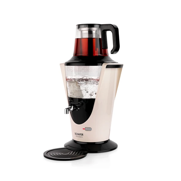 Schafer Tee Haus Yeni Nesil Elektrikli Cam Semaver-Krem - Resim 2