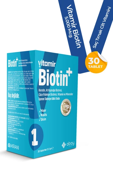 Biotin 5.000 Mcg Saç Tırnak Cilt Vitamini 30 Tablet SKT: 8/2026 - Resim 2