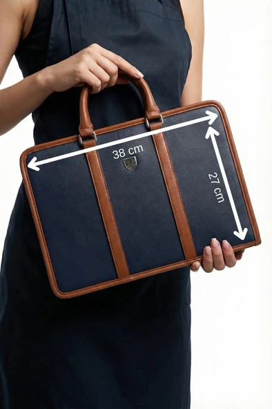 The Barber Shield 007 Bond Berber & Kuaför Malzeme Çantası Kaliteli Suni Deri Lacivert - Resim 5