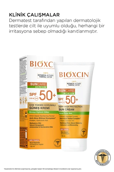 Bioxcin Sun Care Akneye Eğilimli Ciltler Için Güneş Kremi 50 Spf 150 Ml - Akne, Dry Touch, Mat, Kolajen - Resim 2